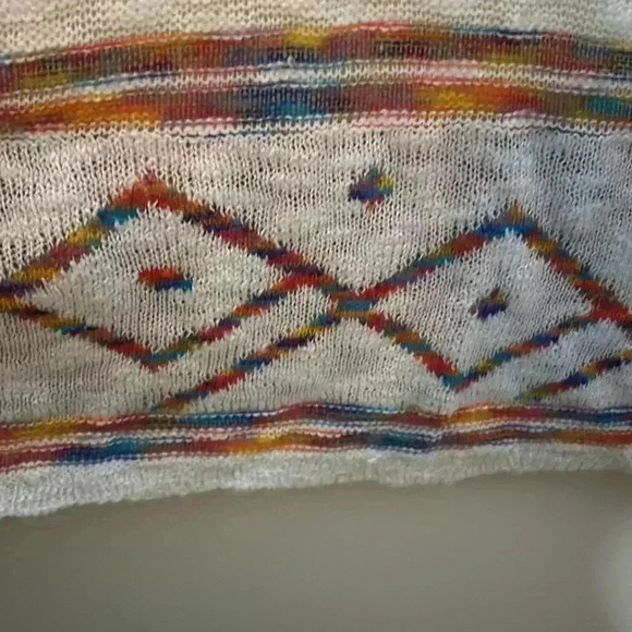 Dreamers Rainbow Bottom Short Sleeve Sweater Shrug Oversized Size S/M - Picture 3 of 5